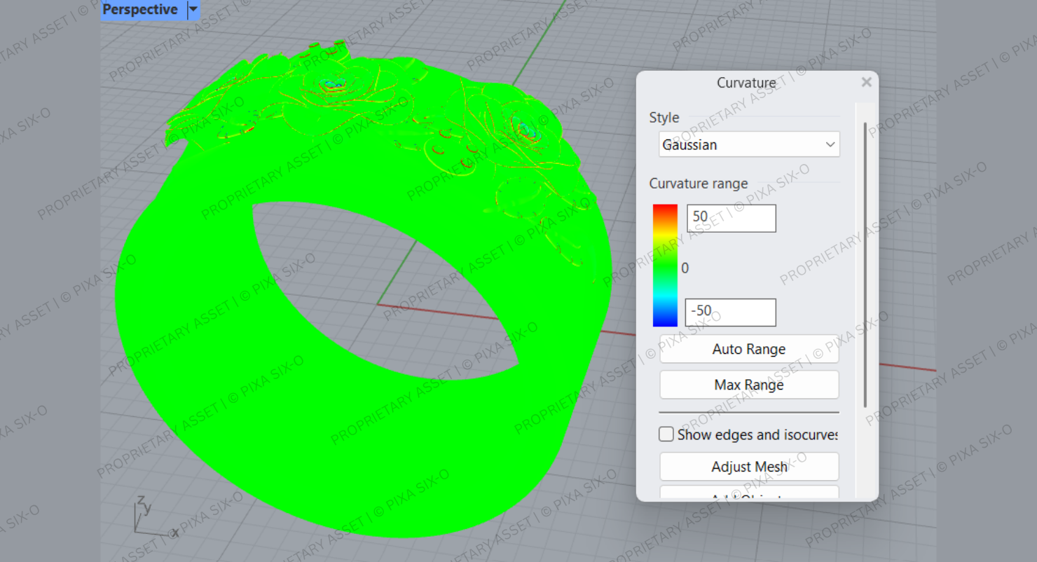 Rhino Gaussian Curvature Analysis