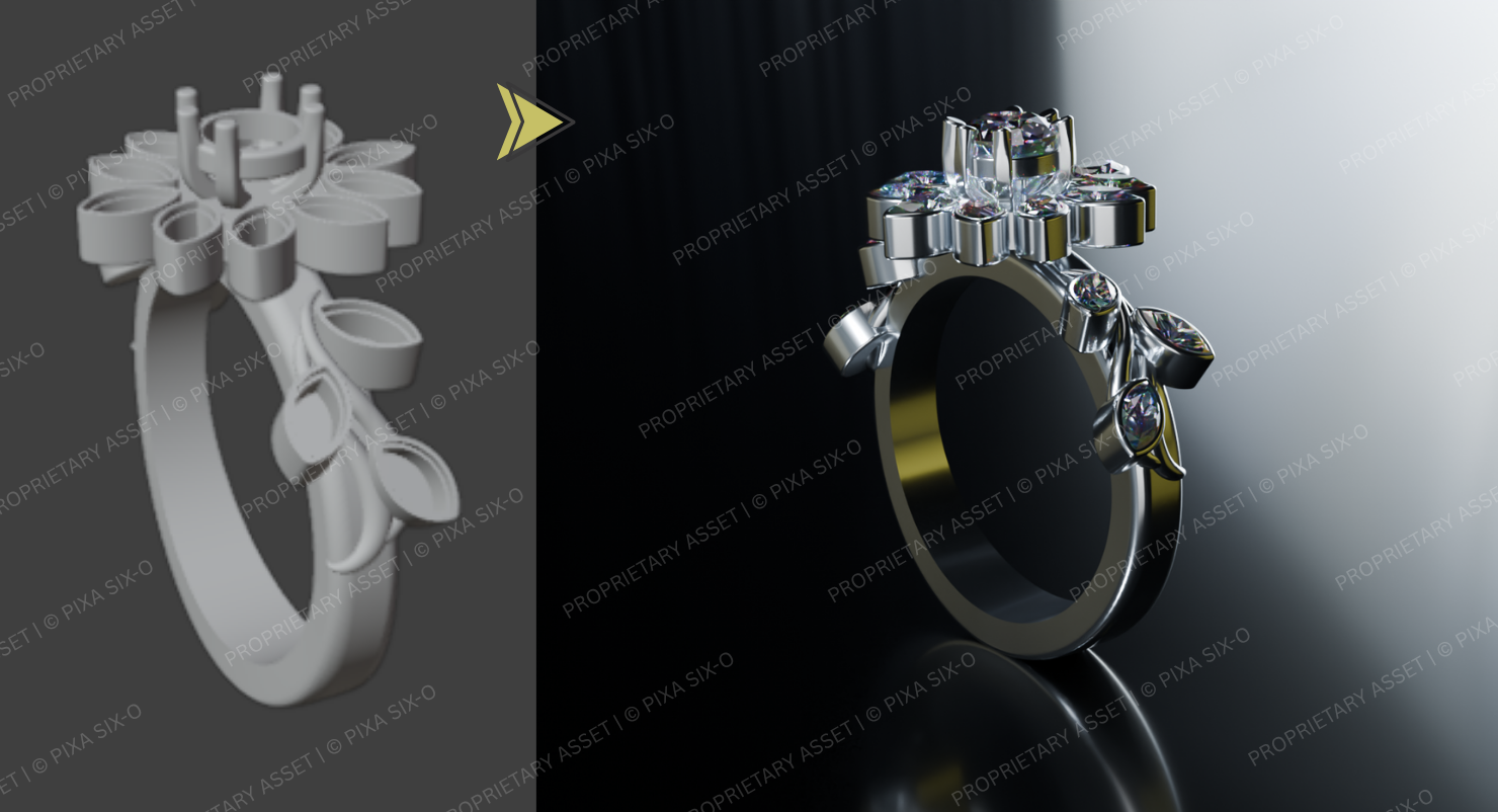 Wireframe vs Render Comparison