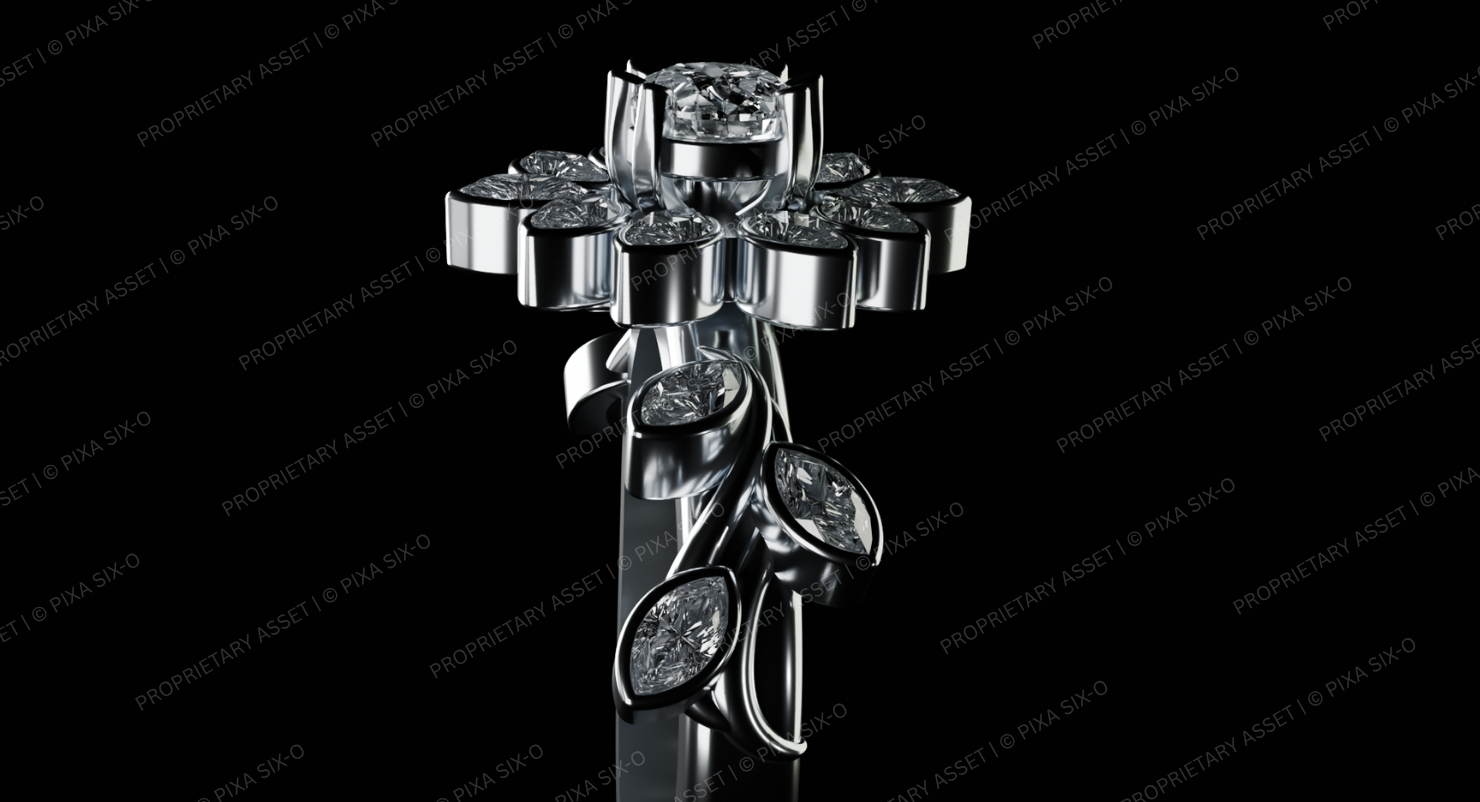 Marquise Crown Solitaire Render